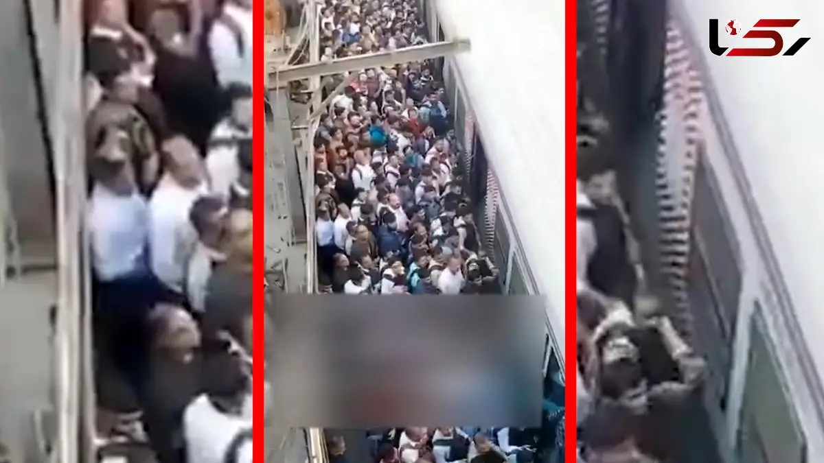 فیلم ازدحام شدید در خط مرکزی راه آهن بمبئی