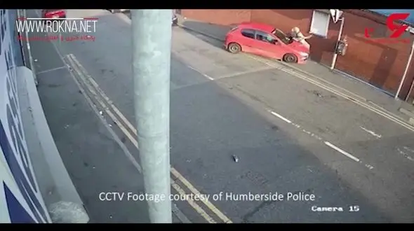 راننده 206 قرمز زن عابر پیاده را عمدا به دیوار کوبید+فیلم