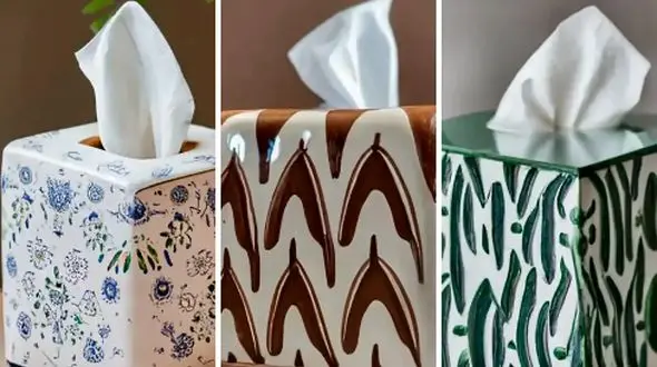 جعبه دستمال سرامیکی دکوری | 15 طرح خاص برای زیباسازی فضای منزل