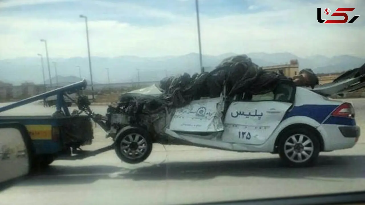 تصادف وحشتناک ماشین پلیس راه+عکس