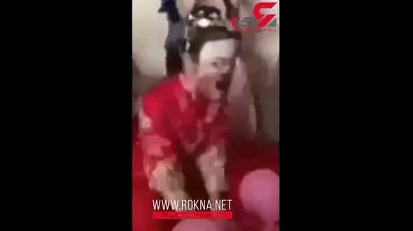 عروس سر سفره عقد داماد را بدجوری ترساند !+فیلم