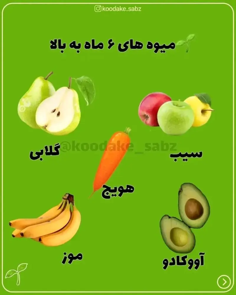 میوه های 6 ماه به بالا