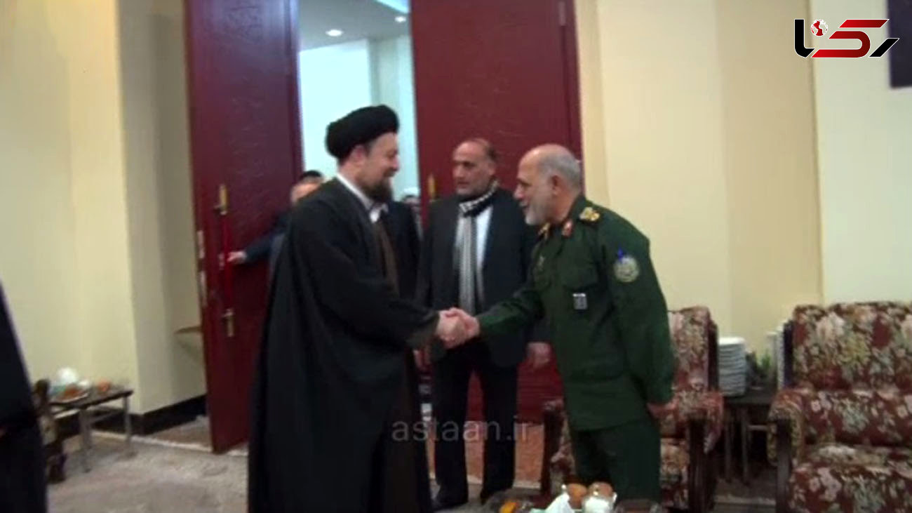 خوش و بش های فرماندهان عالی رتبه نظامی و انتظامی کشور با یادگار امام/ ویدیو