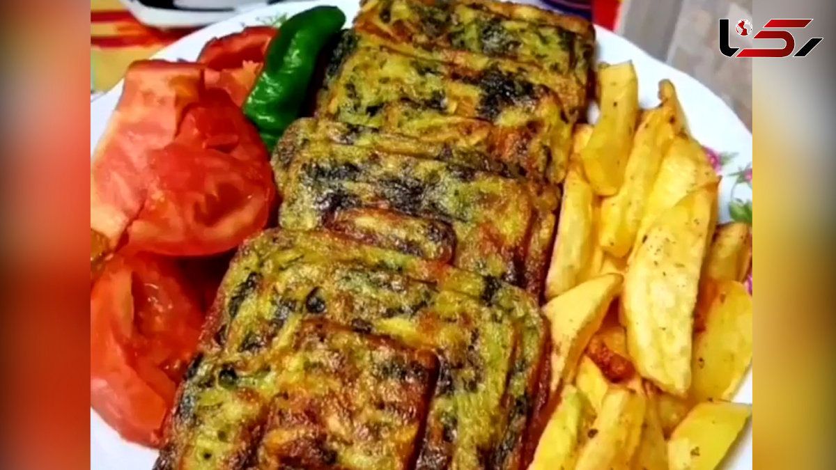 کوکوی مرغ و سبزیجات شام امشب