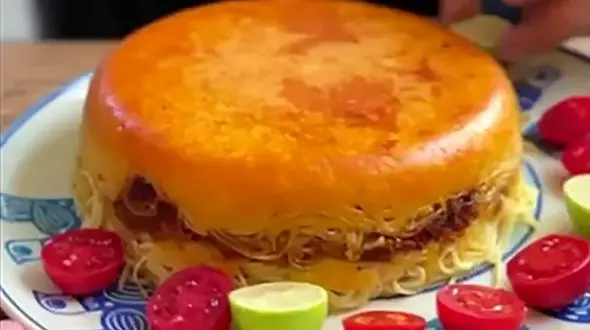 ماکارونی با ته دیگ پنیر پیتزا + فیلم