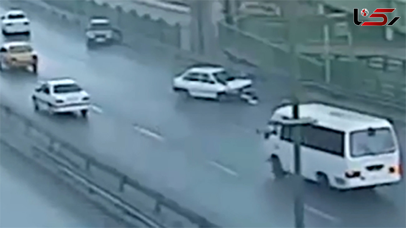 فیلم لحظه تصادف بزرگ در اتوبان اصفهان 