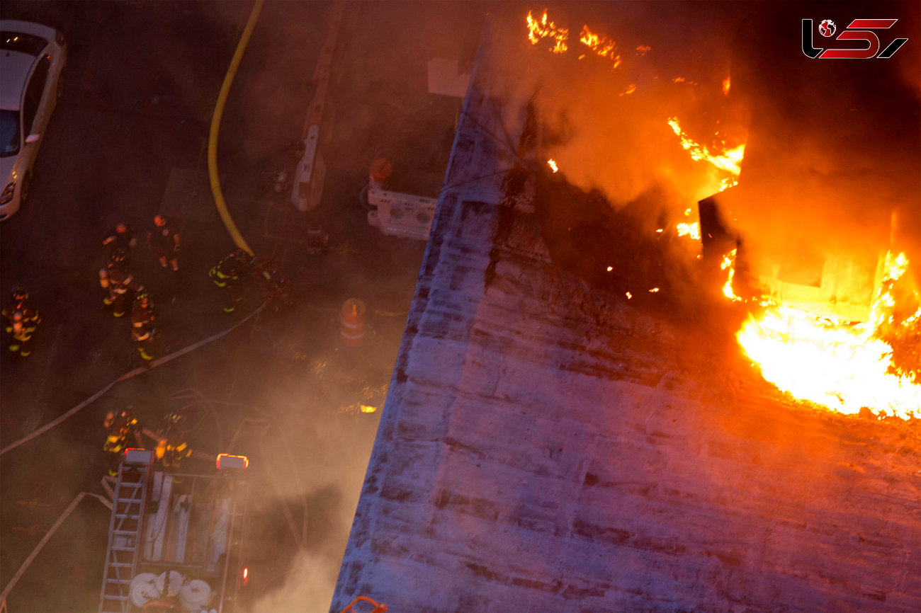 آتش سوزی شدید در ساختمان مرفه نشین +فیلم و عکس