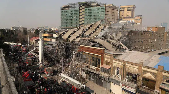 دومین گزارش تصویری از فاجعه پلاسکو /  ساختمان پلاسکو دیگر نیست+ فیلم و عکس