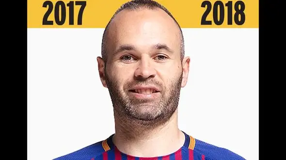  گذر زمان بر  چهره آندرس اینیستا در طی حضور  ساله 15 در بارسلونا +فیلم