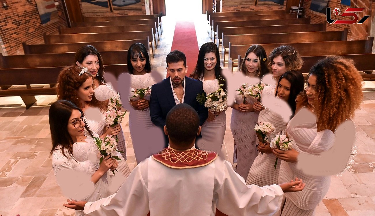 ازدواج همزمان یک مرد با ۹ دختر جوان ! +عکس شوک آور

