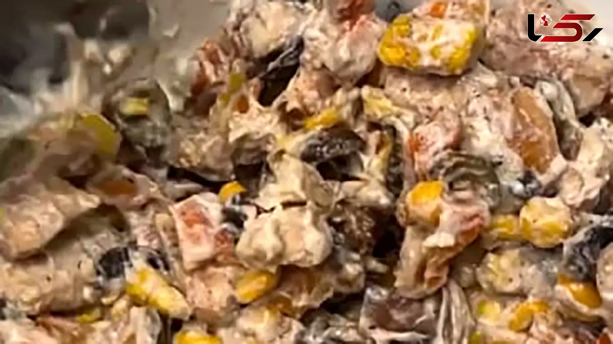 سالاد مرغ و قارچ یک سالاد پر و پیمون برای ورزشکارا + فیلم