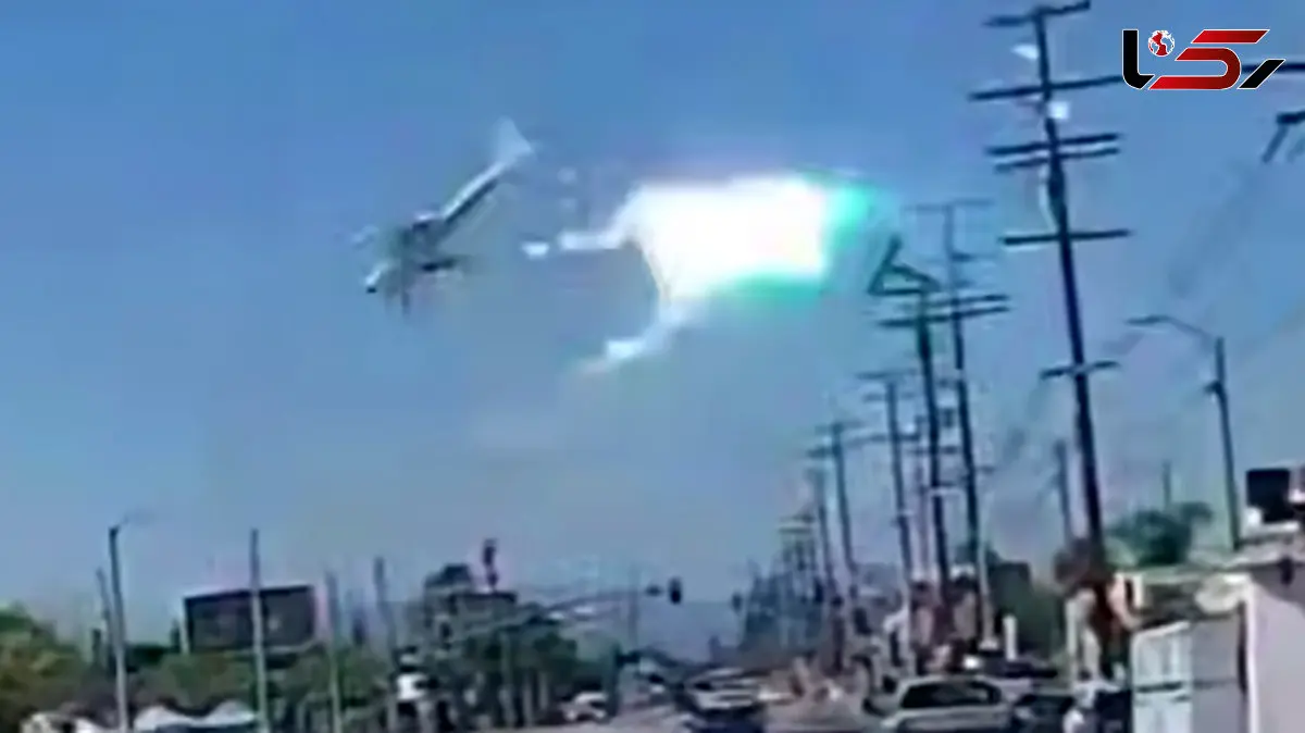 فیلم لحظه برخورد یک هواپیما با سیم های برق