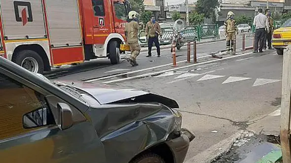 عکس تصادف در سه راه آذری تهران