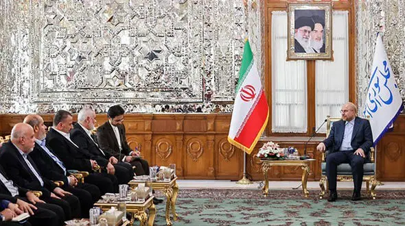 دیدار اسماعیل هنیه و زیاد نخاله با رئیس مجلس