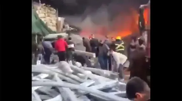 فیلم  آتش‌ سوزی هولناک در اربیل عراق