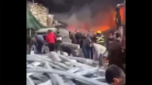فیلم  آتش‌ سوزی هولناک در اربیل عراق