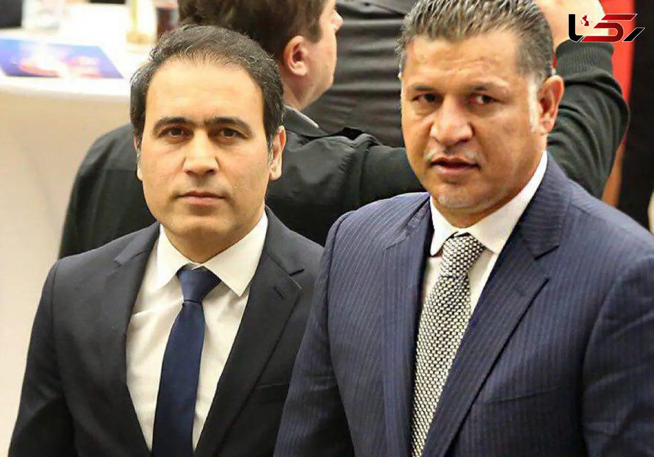 عکس یادگاری علی دایی و مهدی مهدوی کیا در مراسم قرعه‌کشی جام جهانی