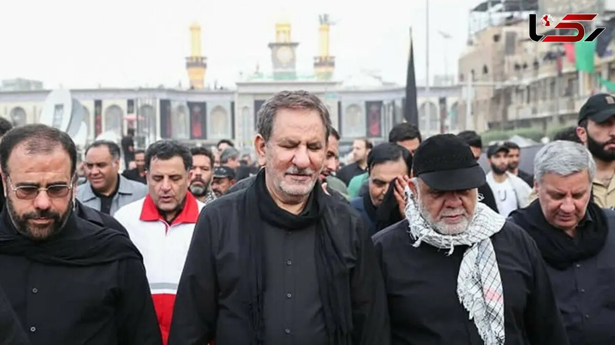 تصویری از اسحاق جهانگیری در حرم امام حسین (ع) / قدردانی از موکب داران مسیر راهپیمایی اربعین