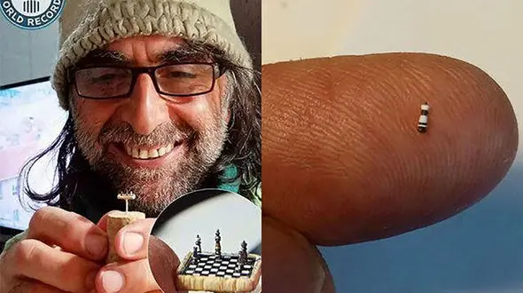 کوچکترین شطرنج دنیا به اندازه یک عدس