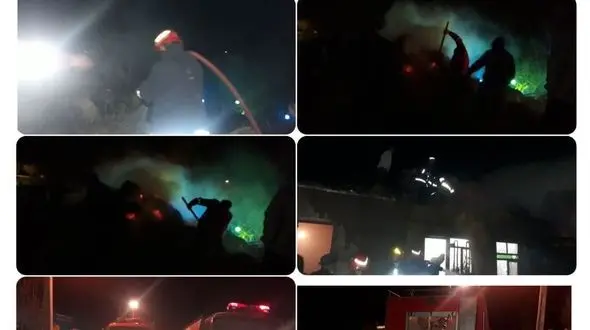  آتش سوزی انبار علوفه در روستای روشنق