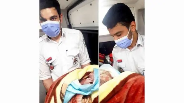 زایمان عجیب زن اردبیلی / نوزاد عجول در آمبولانس به دنیا آمد