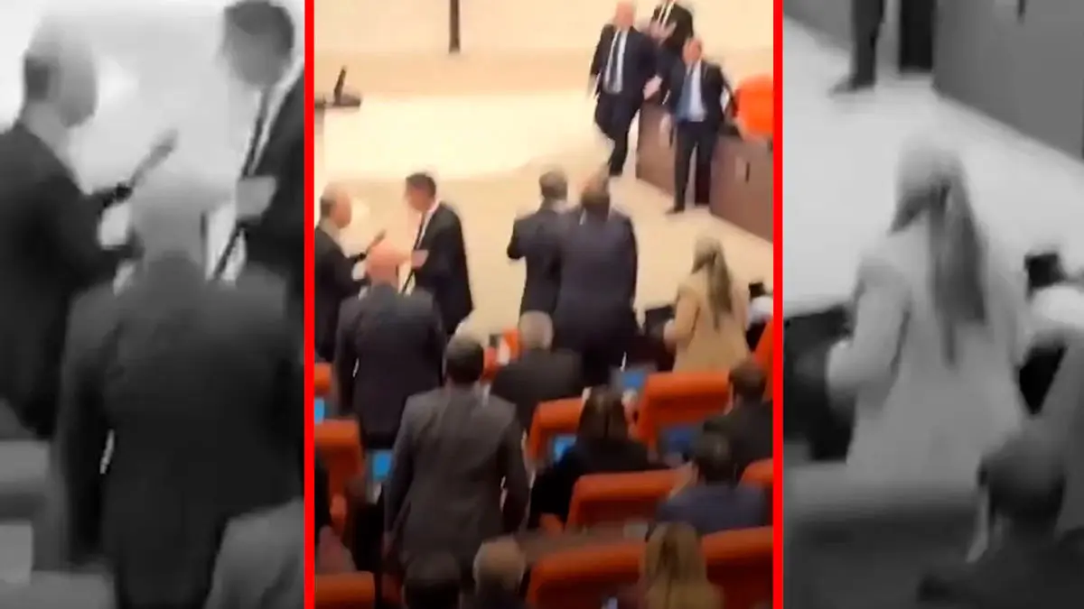 فیلم تنش و خشونت در جلسه پارلمان ترکیه