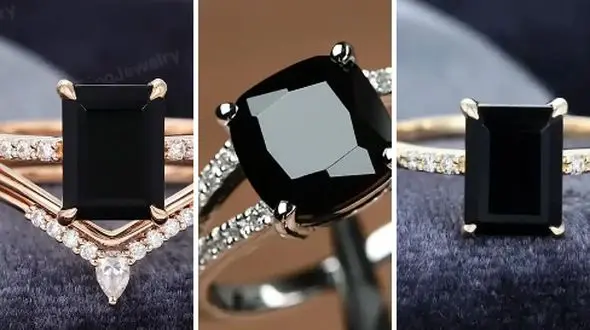15 مدل انگشتر با سنگ‌ های سیاه؛ از شیک‌ ترین‌ ها برای مهمانی تا گزینه‌ های روزمره