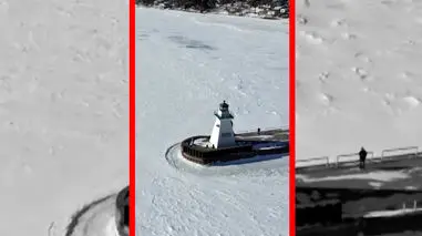 فیلم خیره کننده پهپادی از دریاچه یخ زده