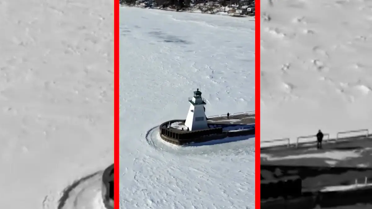 فیلم خیره کننده پهپادی از دریاچه یخ زده