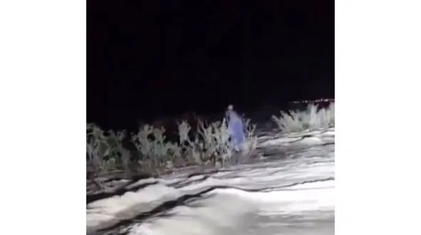 پایان دلهره‌آور حادثه سیلاب در هرمزگان / زوج جوان روی سقف خودرو نجات یافتند + ویدیو