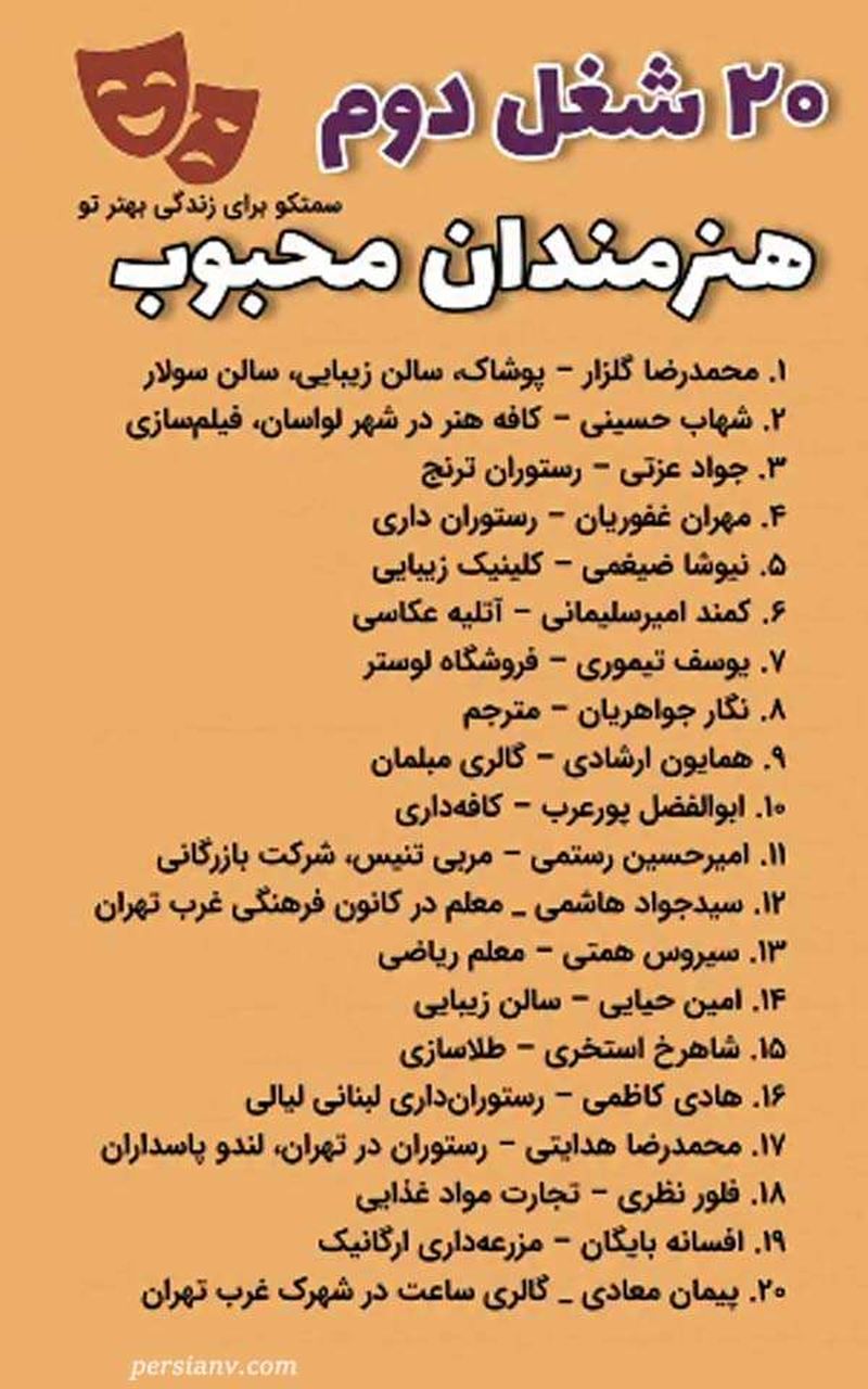 شغل دوم هنرمندان