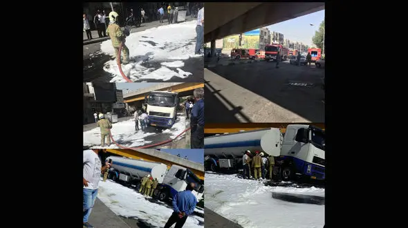 وحشت از واژگونی تانکر حامل سوخت در ستارخان