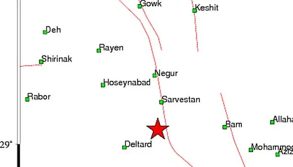 زلزلهٔ ۴.۴ ریشتری در جبالبارز کرمان + نقشه دقیق محل زلزله
