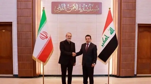 در سفر لاریجانی به عراق: اجرای توافقنامه امنیتی ایران و عراق مورد بحث قرار گرفت