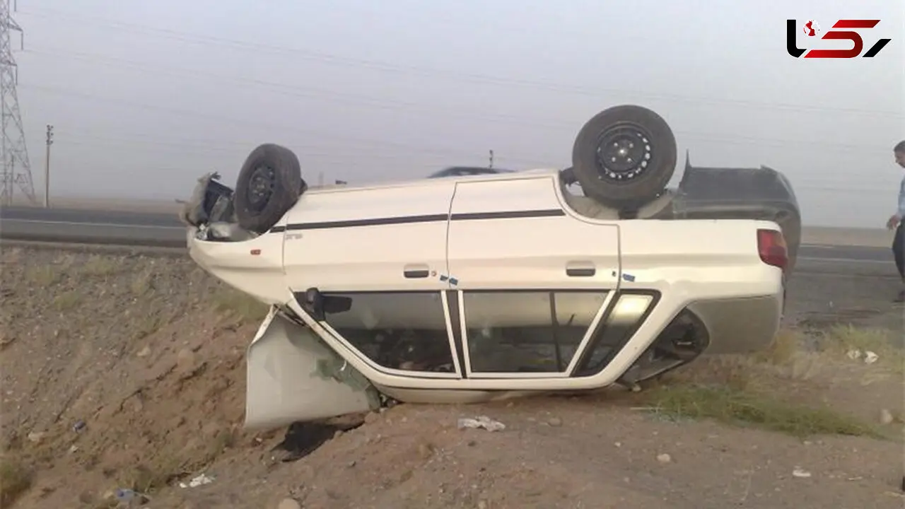 واژگونی پراید در باغملک حادثه ساز شد