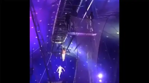 ببینید/ سقوط وحشتناک بندباز ناشی در زمان اجرا در سیرک + فیلم