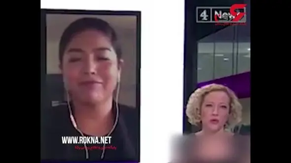 گربه کنجکاو برنامه زنده تلویزیونی یک مجری زن را بهم ریخت! + فیلم 