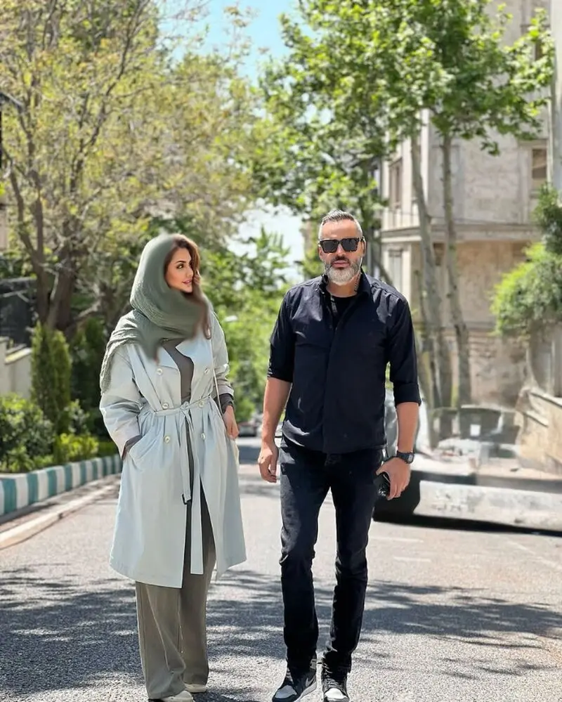  صبا تاجیک و همسرش