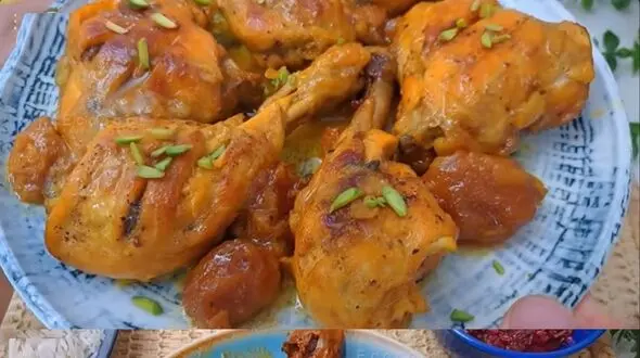 طرز تهیه مرغ دودی بدون منقل با طعم زرشک مخصوص + فیلم آموزش کامل