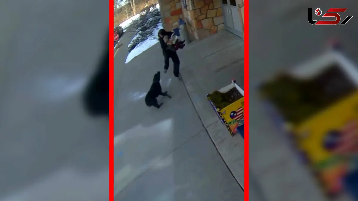 فیلم حمله سگ به مادر مقابل مدرسه ابتدایی در میشیگان