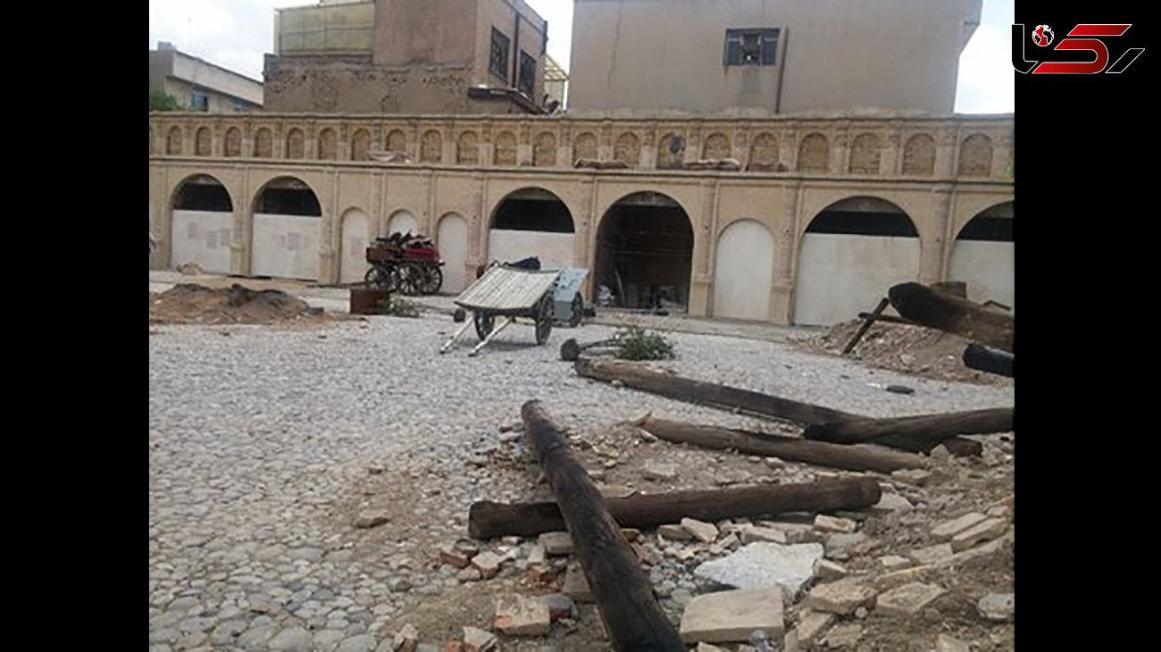 خطر در خیابان ملت / عمارت مسعودیه در حال ریزش