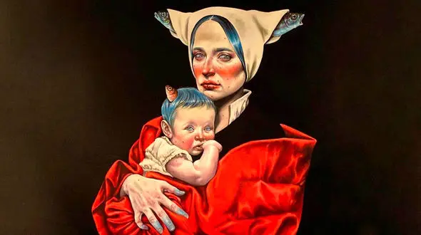 نقاشی عجیب نگار جواهریان و دخترش + عکس 