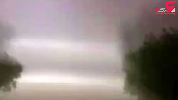 فیلم لحظه رگبار باران با طوفان شدید در فرودگاه آبادان 