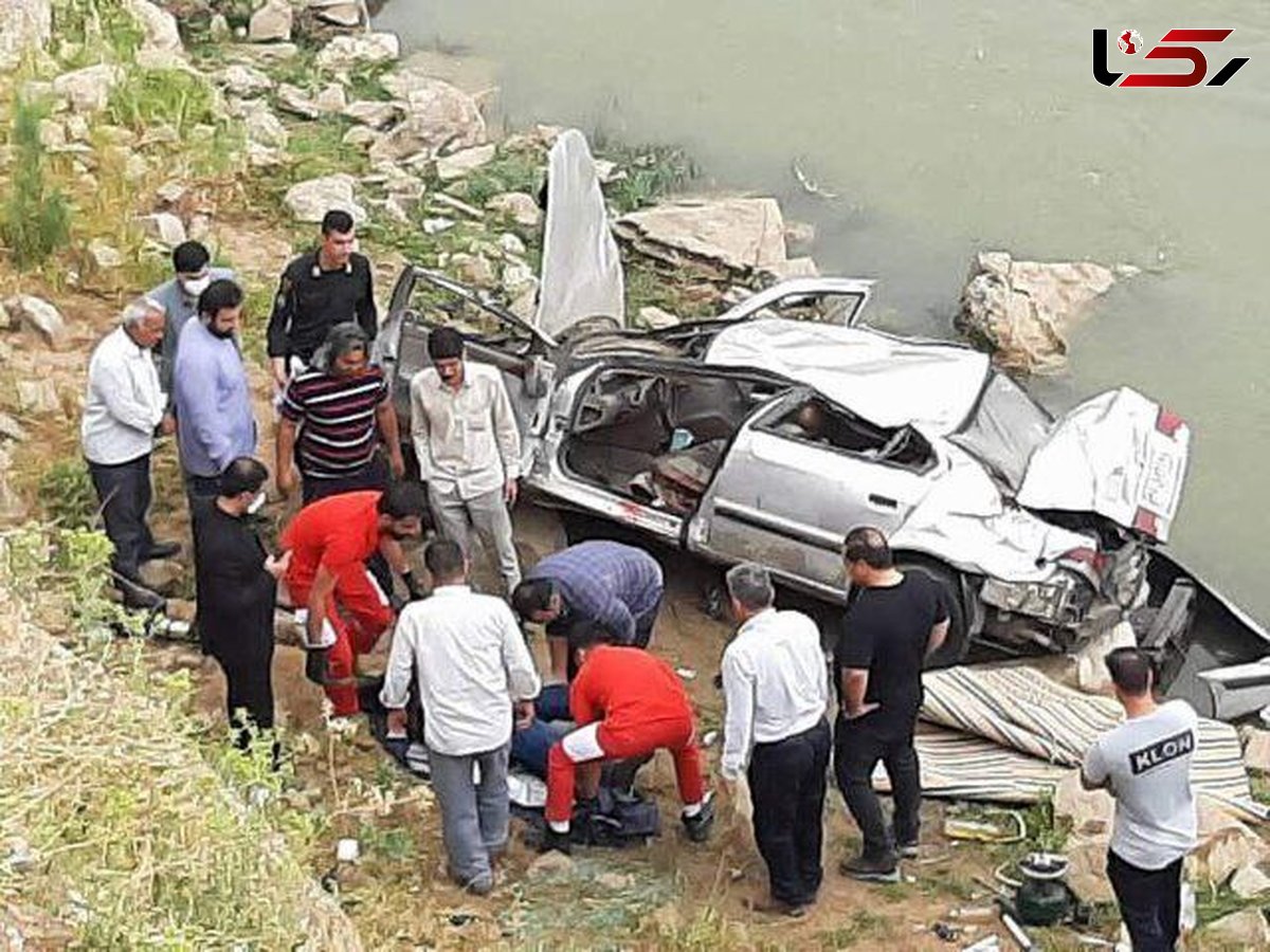 سقوط مرگبار خودروی سمند در رودخانه
