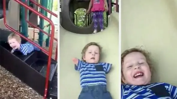 حرکت شگفت انگیز پسر 3 ساله معلول / مادرش به او کمک نکرد + فیلم 