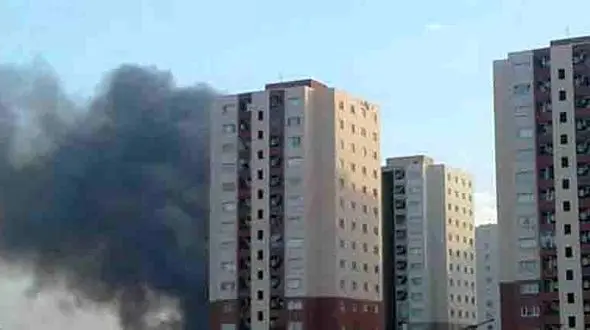 آتش سوزی در برج شهرک آفتاب پرند + عکس 