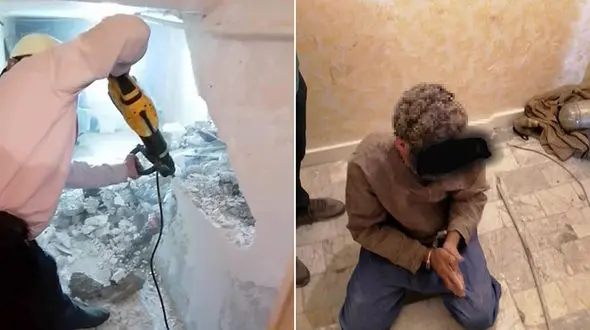 عکس 16+ / جسد بیژن از زیر پله بتنی خارج شد / زنش گفت به ویلای کرج رفته است !