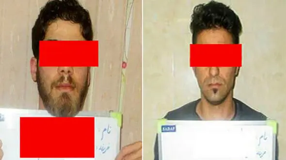 دستگیری مردان سیاهپوش روی دیوار در شهرک گلستان تهران+عکس 