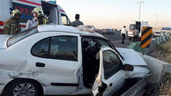تصادف زنجیره‌ای در بلوار ایران خودرو تهران