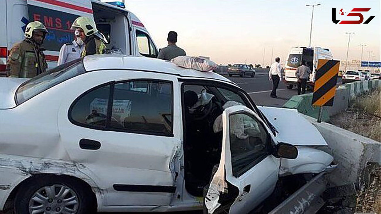 تصادف زنجیره‌ای در بلوار ایران خودرو تهران